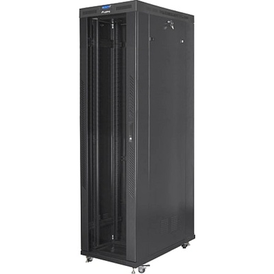 Lanberg rack cabinet 19" free-standing 47U/800x1200 (flat pack) with glass door lcd black v2 (FF01-8247-12BL)
