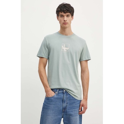 Памучна тениска Calvin Klein Jeans в зелено с принт J30J325687 (J30J325687)