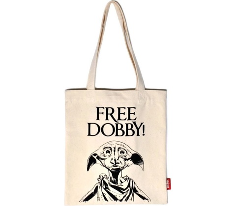 CurePink Shopping taška na rameno Harry Potter: Dobby Is Free