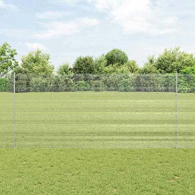 vidaXL Svařovaná drátěná plotovina s tyčkami 25 x 1,4 m Stříbrná