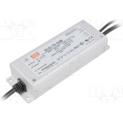 MEAN WELL ELG-75-24B Napájecí zdroj: spínaný; LED; 75W; 24VDC; 3,15A; 180÷295VAC; IP67