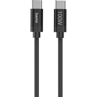 Hama Кабел за зареждане HAMA Fabric, USB-C към USB-C, 100W, 1.5м, Nylon, Черен - 201740 (HAMA-201740)