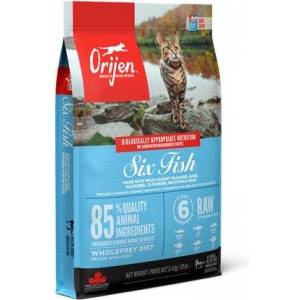ORIJEN Six Fish биологично съответстваща котешка храна - 5.4кг