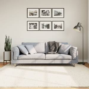 vidaXL Килим OVIEDO с къс косъм, бежов, 200x200 см (375494)