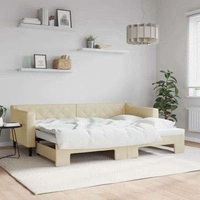 vidaXL 11461.3197425 Válenda s přistýlkou krémová textil