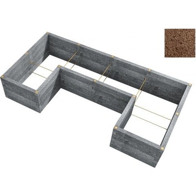 LEIER Durisol Vyvýšený záhon typ U1 230x450x80cm - hnědý