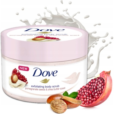 Dove Exfoliating Body Scrub Pomegranate Seeds & Shea Butter ošetrujúci telový peeling 225 ml