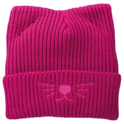 Pletex pletená čepice s výšivkou P362 tmavě růžová