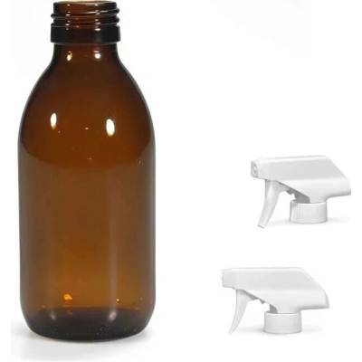 Luna Skleněná lékovka s bílým pistolovým rozprašovačem 150 ml