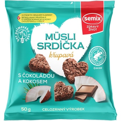 SEMIX Müsli srdiečka s čokoládou a kokosom 50 g