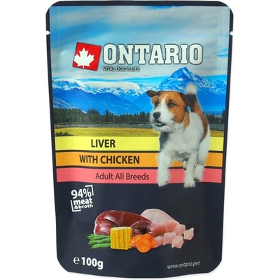 ONTARIO Капсула ontario dog Черен дроб с пиле в бульон 100 г