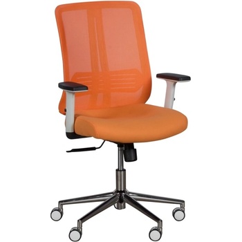 Image 1 of Bittel Президентски стол Carmen Lorena, дамаска, хромирана база, tilt tension механизъм, газов амортисьор, коригиране на височината, оранжев