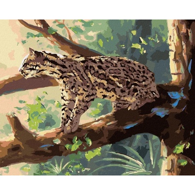 zuty Malování Podle Čísel Ocelot Sedící Na Větvi D. Rusty Rust 40 x 50 Cm Plátno Rám