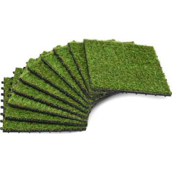 shumee Umelý trávnik, 10 ks, 30x30 cm, zelený