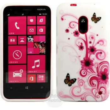 Image 1 of Nokia Lumia 620 White Butterfly Силиконов Калъф + Скрийн Протект