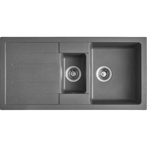 Inter Ceramic Гранитна мивка ICGS 8201 Gray - за монтаж върху плот (ICGS 8201 Gray) Мивка за вграждане