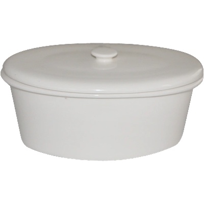 Keramica Seramic КП-Керамична касерола с капак елипса бяла 23*15-8 537 (015668)