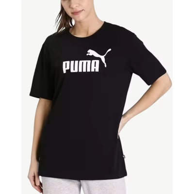 PUMA Essential+ Logo Boyfriend Tee Black