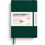 Leuchtturm1917 Daily Calendar 2027 Medium (A5) - English, Forest Green, 145 x 210 mm, January-December (12 months), 1 page per day, hourly grid 7: 00-22: 00, hardcover, 80 g/m2 paper - 400329 (400329)