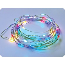 ACA Lighting LED dekoračná reťaz 10m 100LED RGB 8 funkcií s adaptérom strieborná meď X01100312