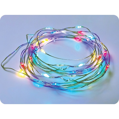 ACA Lighting LED dekoračná reťaz 10m 100LED RGB 8 funkcií s adaptérom strieborná meď X01100312