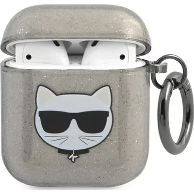 Karl Lagerfeld KLA2UCHGK калъф за AirPods, черен, Glitter Choupette (KLA2UCHGK)
