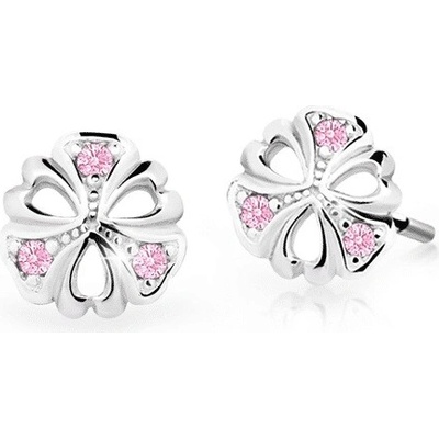 Cutie Jewellery Detské náušnice z bieleho zlata C2230-30-X-2 ružová