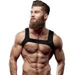 Fetish submissive attitude неопренов мъжки колан за гърди размер M