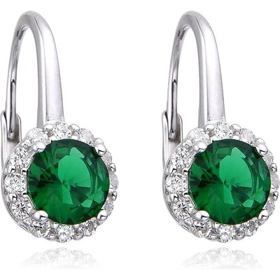 Jan Kos jewellery stříbrné náušnice se zeleným kamenem MHT-3