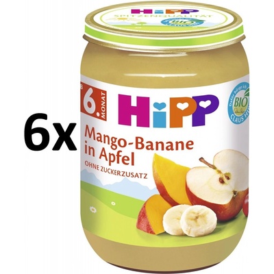 Hipp BIO Jablká s mangom a banánmi 6 x 190 g