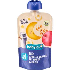 babylove Пюре от ябълки, банани и овесени ядки, 1+ години, 100 g (1611326)