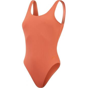 Speedo Бански костюм Speedo Women's Textured Belted Deep U-Back One Piece Swimsuit - Brown/Orange
