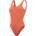 Speedo Бански костюм Speedo Women's Textured Belted Deep U-Back One Piece Swimsuit - Brown/Orange