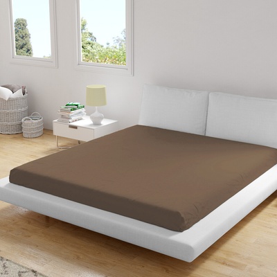 Homa Jersey prostěradlo hnědé 200x220