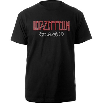 Led Zeppelin Logo & Symbols Black 2XL Риза (LZTS01MB05)