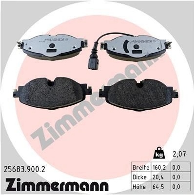 Sada brzdových platničiek kotúčovej brzdy ZIMMERMANN 25683.900.2
