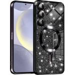 Techsuit Калъф за Samsung Galaxy S24 - Luxury Glitter MagSafe - Черен (KF2325179)