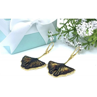 Jan Kos jewellery stříbrné náušnice s jantarem 12123954