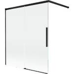 Mexen Rox двукрилен плъзгащ се параван за вана 140 x 150 cm, прозрачен, черен - 8C9-140-003-70-00 (8C9-140-003-70-00)