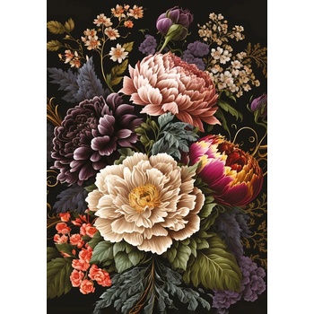 Interdruk - Puzzle Colorful flowers peonies roses - 500 piese