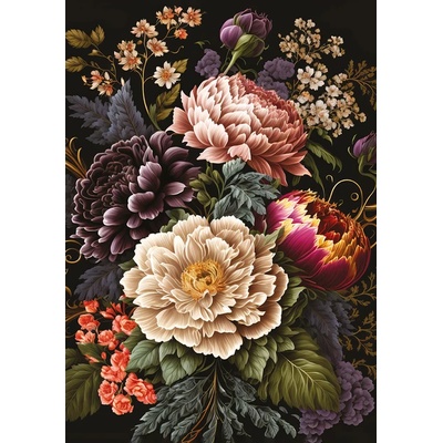 Interdruk - Puzzle Colorful flowers peonies roses - 500 piese