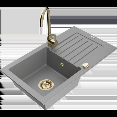 Pablo гранитна мивка с 1 отделение и отцедник и кухненски смесител (6510-71-670200-50)
