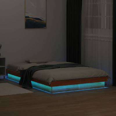 vidaXL 11461.844414 Rám postele s LED voskově hnědý masivní borovice