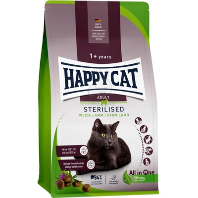 Happy Cat Sterilised Weide Lamm - с Агнешко 1, 3 кг