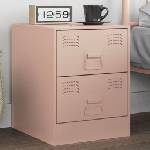 vidaXL Нощно шкафче, розово, 34, 5x39x44 см, стомана (841621)