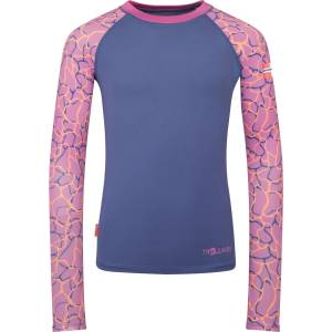Trollkids Детска плажна тениска от ликра Trollkids Girl's Haukland Shirt Lycra - Violet Blue / Mallow Pink - размер 92 (EU) (750-1976-0211)
