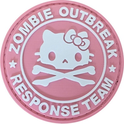 WARAGOD Zombie Outbreak Kitty PVC nášivka, ružová
