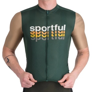 Sportful Мъжка фланелка с къс ръкав за колоездене Sportful Supergiara 2 Logo Jersey Cycling jersey - Oblivion Green - размер M (056-3901-0213)