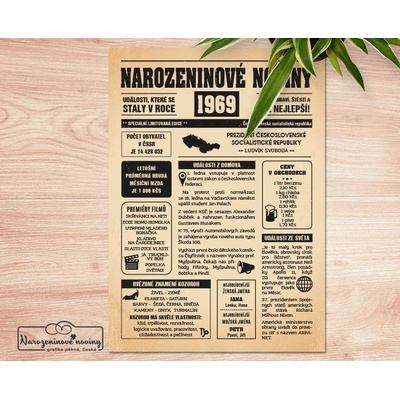 Narozeninové noviny 1969 - jednostranné