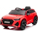 Beneo Elektrické autíčko Audi RS6 12V koženkové sedadlo 2,4 GHz diaľkové ovládanie USB Vstup LED svetlá 12V batéria mäkké EVA kolesá 2 X MOTOR červené ORIGINÁL licencia